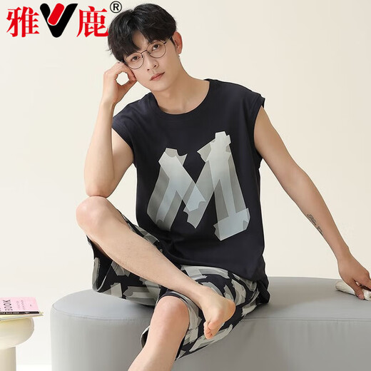 Yalu puro algodón de algodón chaleco para hombres shorts sin mangas sin mangas de verano adolescente de verano dibujos animados de ropa para alumno de ropa 719 l