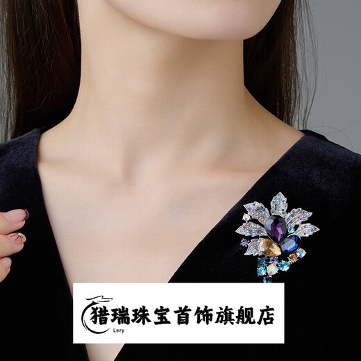 Lieruixuan leaf brooch, high-end women's exquisite holiday gift corsage, 2025 new brooch, platinum color