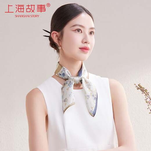 上海故事真丝小方巾丝巾100%桑蚕丝围巾礼盒实用送女生生日节日礼物