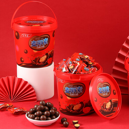 
No more words: 2 barrels of Mailsu barrel dark chocolate beans sandwich casual internet celebrity snacks chocolate candy for children [4 barrels/672g] chocolate flavor + strawberry flavor