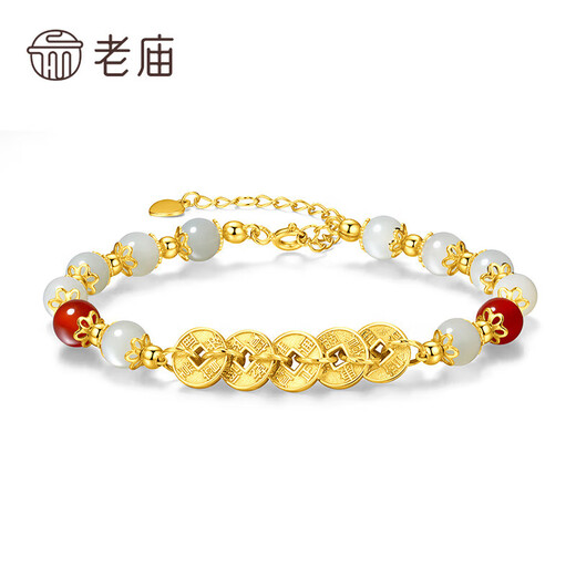 Old Temple Sterling Silber Hetian Jade fünf Kaiser Geld Transport Armband S925 Silber Quaste Design Fashion Given an Freundin [die Lieferung am nächsten Tag] Fünf Kaiser Money Bracelet