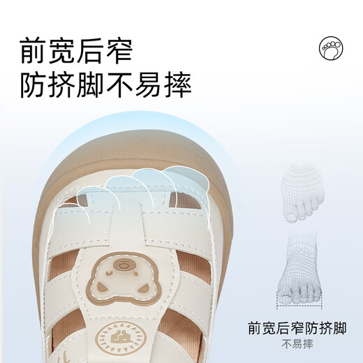 Tylanis summer sandals soft sole baby shoes breathable newborn baby shoes non-slip key shoes white/apricot color 17
