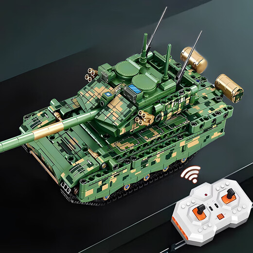 乐高难度积木遥控坦克2025重型99A儿童电动拼装模型男孩礼物玩具 遥控板)英国挑战者1(897片