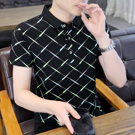 以纯YISHION2024夏季新款Polo衫短袖男潮牌ins修身翻领半袖T恤男士体恤上衣服 F9226白色 M