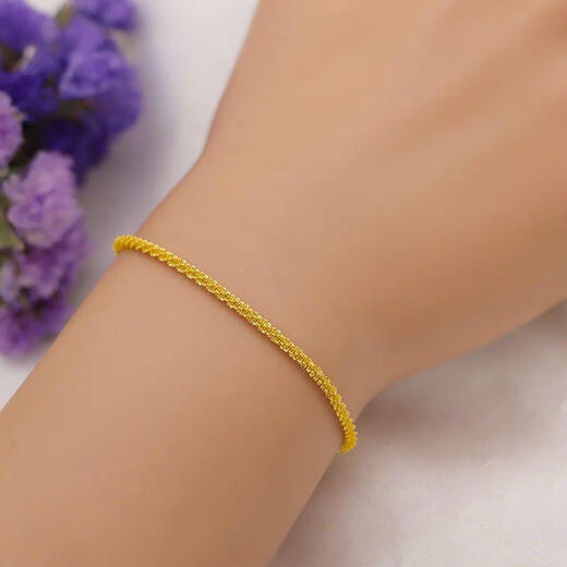 Ma Si Mi Lao Phoenix 999 Lao Phoenix new sand gold bracelet women's fashion transfer bead simulation gold bracelet women's non-fading gold wire bracelet