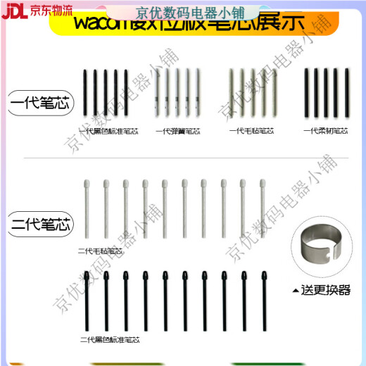 WACOM数位板笔芯BAMBOO CTL-460 660 470 471 671 672手绘板笔尖 原封二代毛毡笔芯十支装 【送更换器】 0x0cm