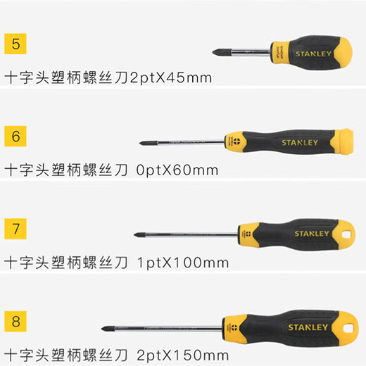 史丹利（STANLEY）螺丝刀4件套一字十字螺丝批起子组改锥家用机械维修工具66-671-23