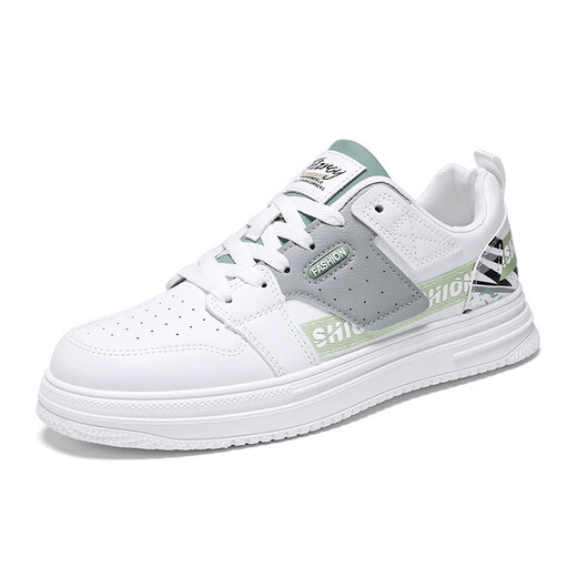 Lexi Beiluo Frühling atmungsaktive weiße Schuhe koreanische Stil Trendy Dick-Soled-Sport und lässige Männerschuhe 9195 Weiß 39
