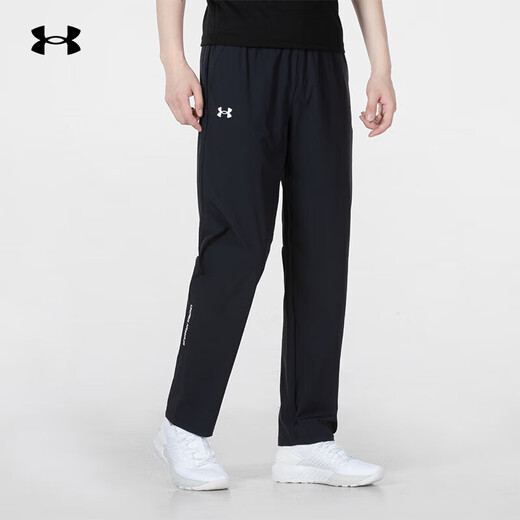 Under Armour men's pants summer new style running training woven breathable sports trousers Black 001 XL