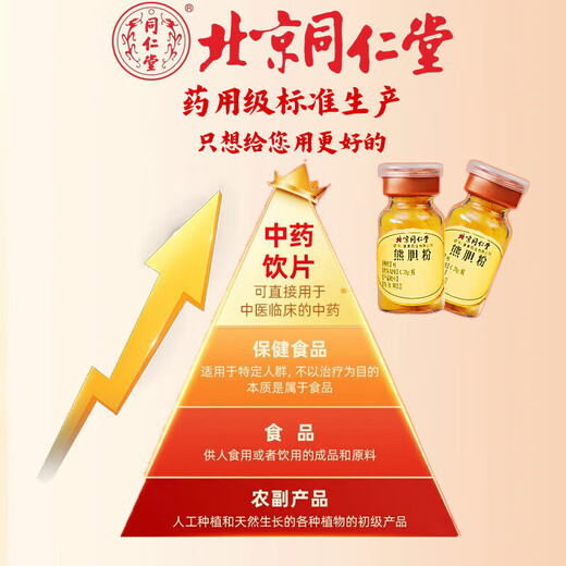 Beijing Tong Ren Tang Golden Gall Bear Bile Powder 100% authentic medicine King Grade Golden Gall Authentic Black Bear Bear Bile Powder has the function of national medicine approved to nourish the liver, protect the liver, calm the liver and improve eyesight Ursodeoxycholic Acid Tong Ren Tang Bear Bile Powder 0.1g*1 bottle without box