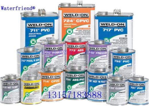 INS胶水 719胶水 719 PVC胶  weld-on 管道胶水 大口径胶 946mll(12瓶)灰色
