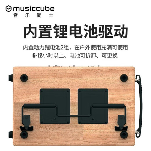 Music Knight MA90PRO outdoor musical instrument audio professional guitar electric blowpipe road show playing and singing portable home karaoke Bluetooth speaker wood color standard + wired microphone + audio bag + stand