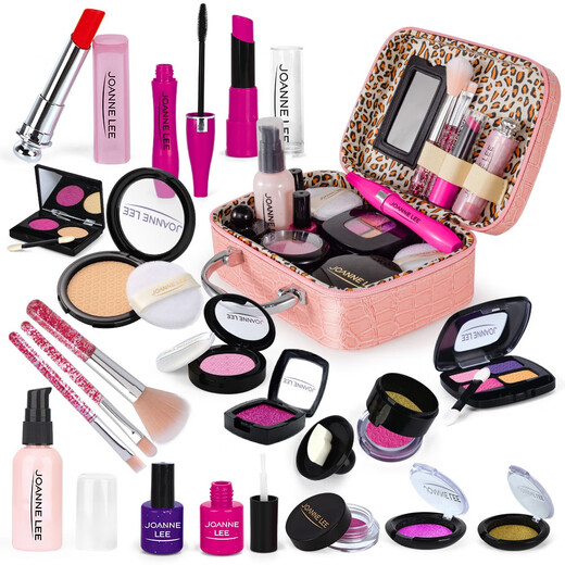 Kinder simulierte Kosmetik -Schminktisch Set Maniküre Lippenstift Mascara Beauty Box Girl Toy Gift Box -Schminktisch Set mit leichten Spiegel