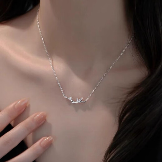 MZMZ platinum necklace women's pt950 platinum clavicle chain bamboo pendant Valentine's Day birthday gift for girlfriend next day delivery light luxury/you bamboo shopping necklace