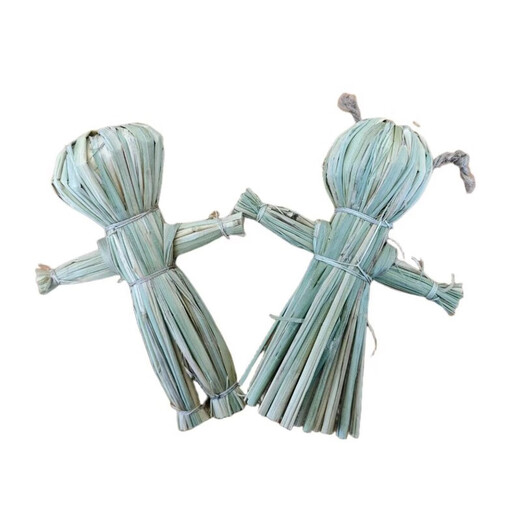 Straw handmade doll weaving and making weaving doll pastoral scarecrow film and television props support customization, contact us, popular model, one for women about 17 cm