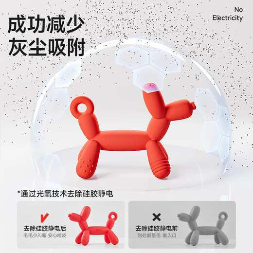 Aikawei (IKV) balloon dog teething glue baby biting glue baby teething stage small-month-age mouth toys toys toys toys to prevent eating hand Balloon dog teething glue-red