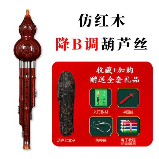 正音堂葫芦丝云南乐器成人专业演奏双调红木管浮雕三音款儿童初学 仿红木降B调
