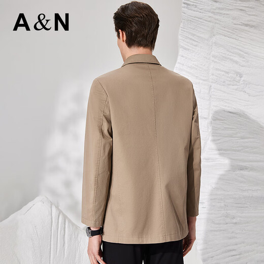 Antonio 100% combed long-staple cotton crisp lapel mid-length windbreaker for men spring and autumn business casual jacket