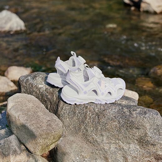 Jordan (QIAODAN) children's shoes, children's sandals, new summer girls' river shoes, Baotou non-slip children's beach shoes, Jordan White/Kapok Purple 29