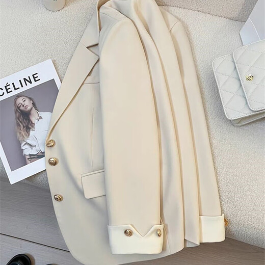 Xuanyan off-white blazer for women 2026 spring new style office worker college student temperament commuting small suit formal blazer for women ivory white XL 115-125Jin Jin equals 0.5 kg
