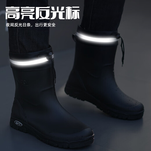 回力雨鞋男中筒防滑防水鞋户外洗车外卖骑手钓鱼耐磨雨靴套鞋5388红42