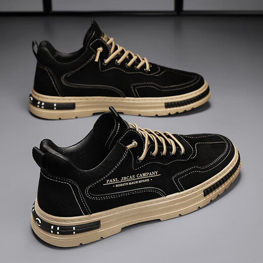 Labor protection work shoes men's shoes for summer breathable kitchen work non-slip, waterproof and wear-resistant men's black casual board shoes W35 khaki 40
