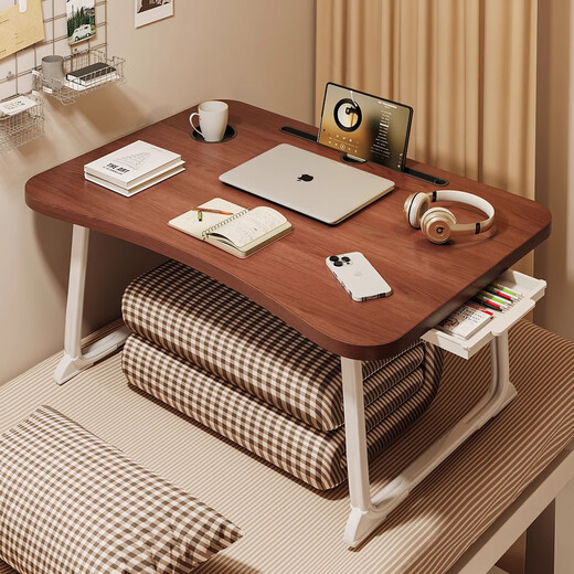 Small craftsman folding bed small table dormitory student study writing computer table bay window lazy desk walnut plane 70