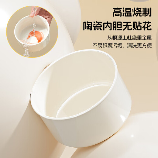 WORTHBUY ceramic fresh-keeping bowl sealed with lid fresh-keeping box microwave heating lunch box office worker lunch box with lunch box beige small size 1 layer 300ml