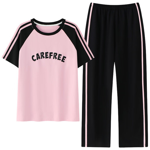 Hanrui Summer Damen-Baumwoll-Kurzärmer-Pyjama zweiteiliger Set 679 175 L