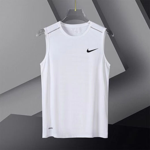NBA KIDS-NIKE运动背心速干男士篮球训练无袖t恤衣服跑步冰丝快干短袖轻薄 耐克黑色216迪 L   90-110