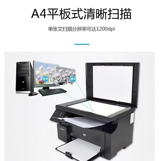 HP (HP) NEU HPM1136MFP Schwarzweiß-Laserdrucker A4 Multifunktional integrierter Home Office-Drucker Neue HPM1136 [einschließlich zweier Original-Patronen] Standard-Schwarz-Weiß-Druck [nur für Computerverwendung]