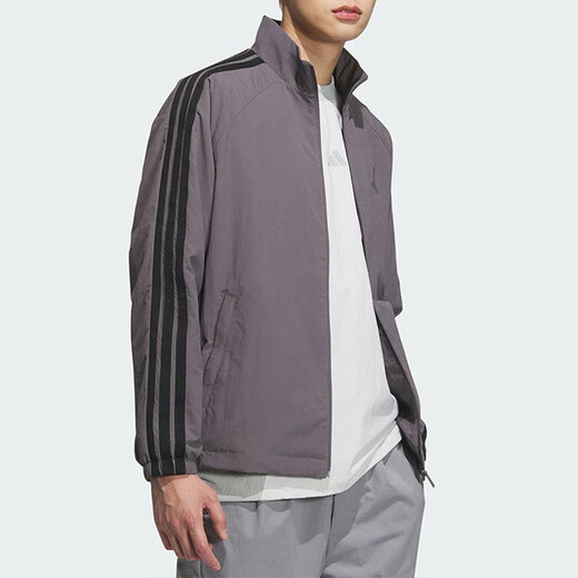 
Adidas jacket men's summer new fitness training sportswear stand collar windproof casual jacket KC3893 KC3893 S