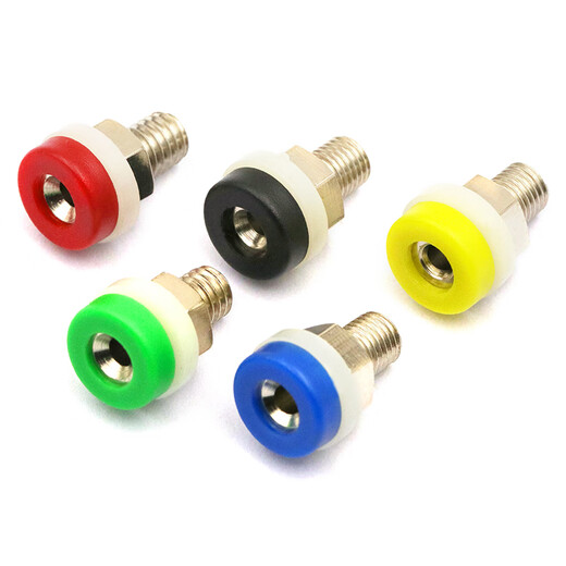 Dafuri 2mm banana plug socket 2mm banana plug wire terminal socket copper power terminal test hole 2mm banana plug all copper yellow (1 piece)