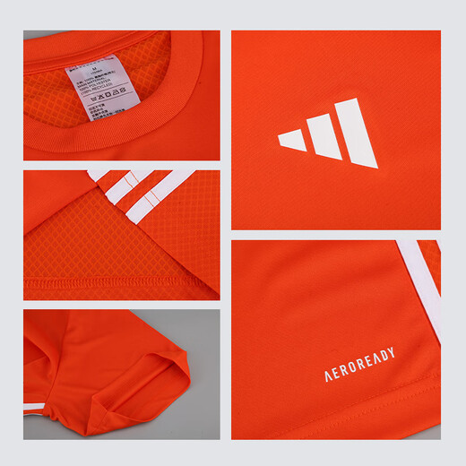 阿迪达斯小李子ADIDAS阿迪达斯足球运动比赛训练组队短袖球衣成人男JW9922 橙黄色JW9922 S 125-140斤