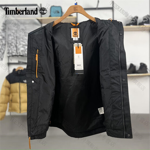 添柏岚（Timberland）2023秋冬新款外套男装户外防风冲锋衣 A695W 001-黑色 XXL