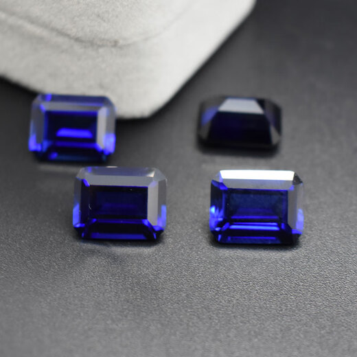 DL 1998 Fat Donglai same style tanzanite sapphire loose stone rectangular blue main stone Sri Lanka rough stone 4x6mm