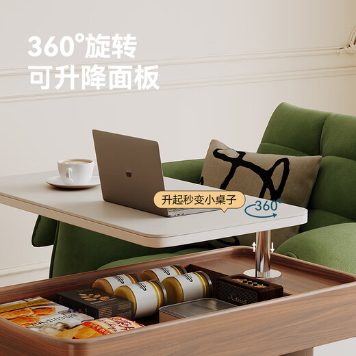Dipu beweglicher Sofa Aufbewahrung Beizertisch mit Radschubkarren Tee Tischstaat Subventionierzimmer mittelalterlicher Stil Hebehaus 2492 kleiner Schubkarren Beizertisch-Lifted-Felsplatte Arbeitsplatte + Snap Brake Universal Wheel + Schublade