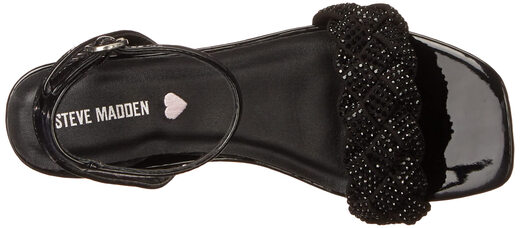 Steve Madden Girls' Oppal Heeled Sandals, Black, Kids 13 Black Kids 13