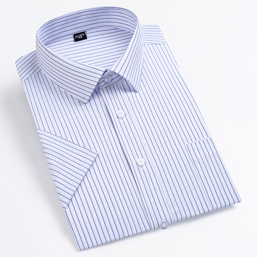 Mengtejiao high-end non-iron summer thin striped dad shirt men's short-sleeved business casual professional work clothes half-sleeved shirt large 6626 42 Recommended weight 160-170 Jin [Jin equals 0.5 kg]