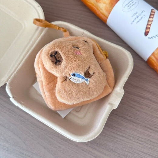INS Bear Plush Billetera Mini Bolsa de auriculares Ultra Small Small Bag Card Card Banse Bank Pack Cadena de llave Capybara Bolsa de escuela pequeña