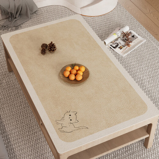 
Nanjiren Japanese simple and elegant tea table mat without washing, waterproof and oilproof leather table mat table cloth rectangular dining table mat tabletop protection mat A1049 turns waste into treasure 90*180cm