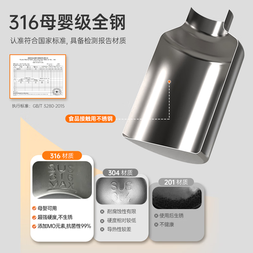 皆米（GUESMI）电热水杯加热杯热水壶保温烧水杯迷你便携式旅行出差智能恒温恒温水壶 GM-SB01 奶白色316L