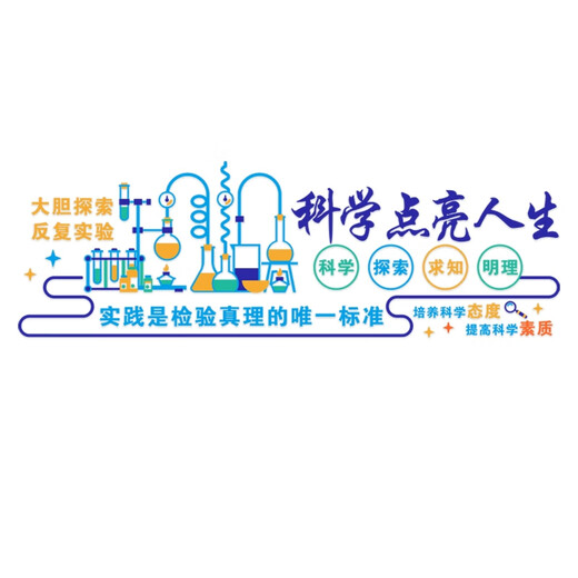 Chengliu Science Laboratory Cultural Wall Autocollant Junior High School Physics Chimie Biology Disroom de classe Décoration murale 3893E Modèle Extra Large