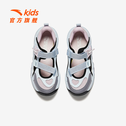 ANTA Children's Sandals Girls' Shoes 2025 Summer New Succulent Mary Jane Outdoor Sports Shoes Beach Shoes Healing Pink/Light Mist Gray/Carbon Gray/Healing Gray-3 34