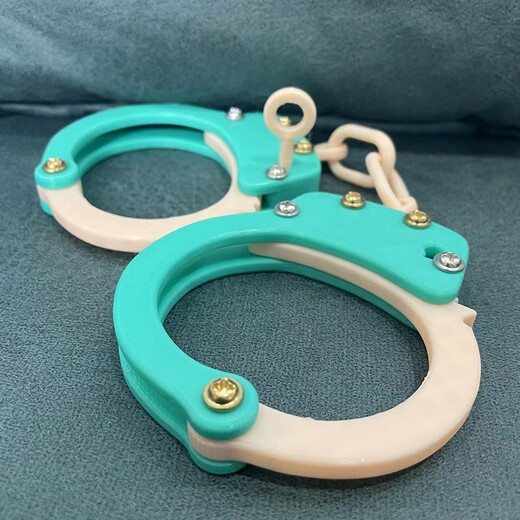 Internet celebrity Douyin 3D printing toys, carrots, handcuffs, creative toys, funny, novel and strange toys, carbon fiber handcuffs toys 3D printing, get 2 keys