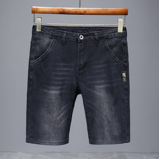 
ZENGZHI 2025 new summer thin denim shorts men's five-point loose straight mid-trouser casual versatile stretch breeches 671 blue gray 36 (2 feet 8)