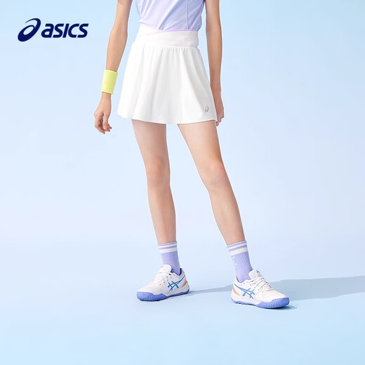 Asics/ASICS Children's Wear 25th Summer New Girls Reflective Print Contrast Color Stretch Sports Knitted Skirt 0001 White 130