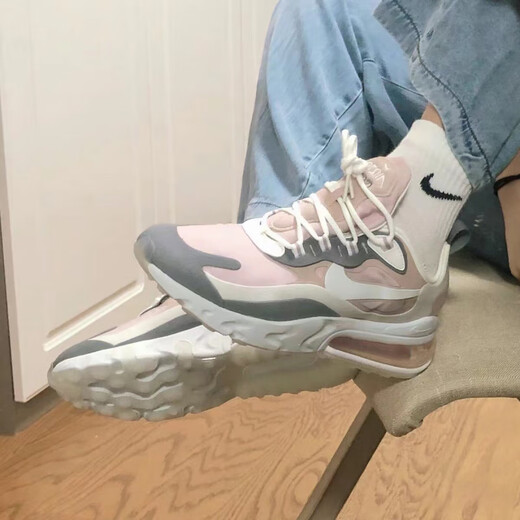 耐克（NIKE）AirMax270白黑粉蓝耐克低帮休闲气垫跑步鞋男女CI3899-500 灰粉色 女款 CJ0619-103 35.5