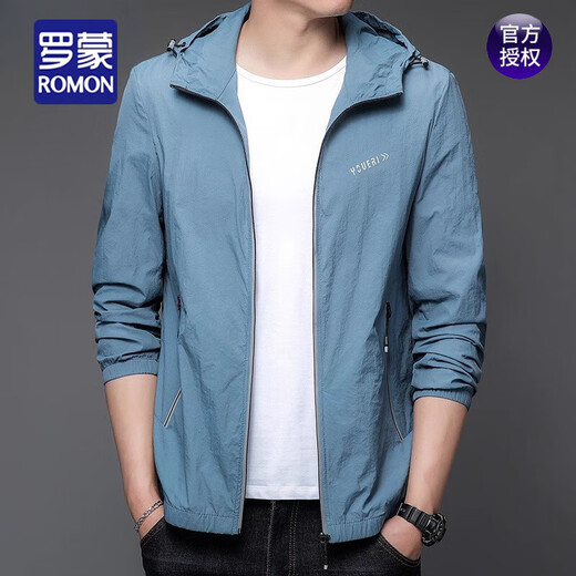 Romon (Romon) Sonnenschutzkleidung für den Sommer für Männer dünne Outdoor-Eisseide-Kapuze UV Sonnenschutz Kleidung Trendy Hautmantel N9929 Shangqing 2xl 185 150-165Jin [Jin ist gleich 0,5 kg]