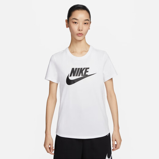 耐克（NIKE）ESSENTIALS女子印花T恤秋季纯棉休闲轻便柔软舒适DX7907 828柔和橙 S